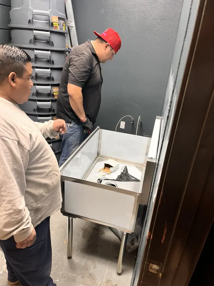 Commercial plumbing and sink installation in Crystal